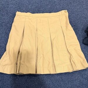 Classic Tan Pleated Skirt uniform skirt